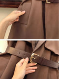 Office Ladies Solid 2 Piece Sets Womens Outfit For Women Notched V Neck Blazer Vest And Pants Sets For Women