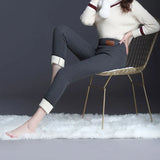 Women Hight Waist Leggings Women Solid Color Legging Comfortable Super Thick Keep Warm Stretchy Leggings Velvet Warm