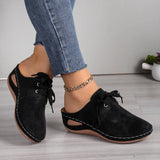Summer Bag Head Half Slippers With Slope And Women's Cool Drag Large-Size Hollow