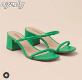 size open-toe high-heeled sandals women's 2022 summer new square head thin straps thick heel mid-heel