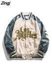 new letter stitching jacket coat men's hip-hop trend fried street fashion brand baseball uniform couple casual loose
