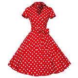 60s Formal Flare Swing Dress Hepburn Summer Women Polka Dot Vintage Cocktail Robe Rockabilly Retro Pinup Dresses With