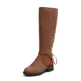Women's High Boots 2022 Winter Fashion Plus Size Platform Retro Boots Ladies Back Lace-up Long Boots Black Boots Botas