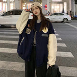 Autumn Thin Patchwork Baseball Jacket Woment Bomber Women Harajuku Clothes Female Ladies Streetwear Gothic Loose