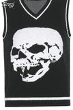 Gothic Skull Print Autumn Winter Woman Sweaters Y2K Fashion Loose Pullover Harajuku Knitted Sweater Ladies Pull