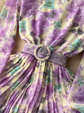 Autumn Women Floral Ruffle Long Dress Bohemian Vacation Beach Maxi Robe Female Elegant V-Neck Lantern Sleeve Robe