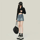 Blue Jean Skirt For Women Sexy 2023 Summer Korean Fashion Female Mini Black Short Denim Skirt High Quality Casual