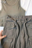 Womens Cargo Pants High Waist Wide Leg Jeans Baggy Casual Fashion Multiple Pockets Mom Hip Hop Street Style