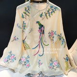 New Chinese-Style Round-Collar Embroidered Shirt Women's New Fashionable National Style Leisure In The Summer Of