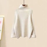 Women Sweater Suit Autumn Winter Turtleneck Knitting Sweater and Wide Leg Pants Sets Elegant Loose Jumpers Oversized