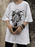 Men's Grunge Printed Short Sleeve Tee-Outfit