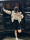 Women Baseball Jacket Coat Harajuku Tops Casual Women's All Match Loose Jackets Uniform Streetwear Short Lapel