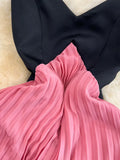 Women Spaghetti Strap Beach Long Dress Sexy V-Neck High Waist Ruffle Patchwork Pleated Maxi Robe Female Vacation 2023