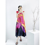 Folded High-End French Long-Press Dress Femininity Dinner High-End Sleeveless