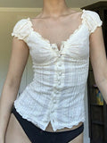 Front Embroidered Lace Crop