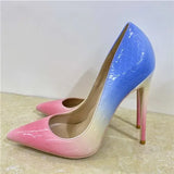 blue pink crocodile pattern 8cm 10cm 12cm super high heel pointed toe big size 33-45 stiletto lady pumps QP181