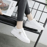 Women Casual Shoes 2020 Autumn Women Sneakers Fashion Breathable PU Leather Platform White Women Shoes Soft