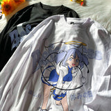 Harajuku Anime Girl Print Graphic Sweatshirt Women Kawaii Teens Clothes Long Sleeve Tops Autumn Japanese Fashion