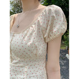 Solid Color Lace Trim Square-Neck TeeOutfit