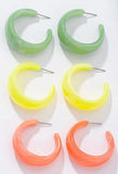 C Shape Acrylic Earrings- Outfit