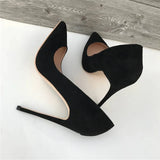 flock pumps fashion high shoes 8cm 10cm 12cm pointed thin heel shallow shoes party shoes ladies shoes QKOU001