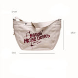 Embroidered Large Canvas Crossbody BagOutfit