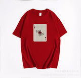 New Cotton Short-Sleeved Top Small Print Collar T-Shirt Loose Soft Ins Women's