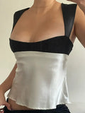 satin tank top with back