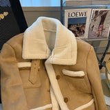 Women's Jackets Fashion Lapel Thick Warm Coats Casual Female Short Jacket