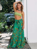 New Boho Print High Waist Belted Beachwear Loose Pants Summer Vacation Women Clothing Beach Wear Swim Suit Cover Up