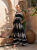Zingj New Women's Hot Selling Beach Dress Holiday Wind Print Slip