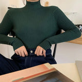 2021 chic Autumn winter Sweater Pullovers Women Long Sleeve casual turtleneck warm basic Sweater knit Jumpers