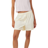 Women's Mid-Rise Shorts Loose Leisure Resort Style Women's Comfortable Three Button
