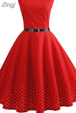 Print Summer Dress Women Vintage Elegant Swing Rockabilly Party Dresses Casual Midi