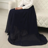Women Chiffon Long Skirts 2020 Summer New Solid All-Match Beach Skirt Autumn Elegant Maxi Skirts Plus Size Black Blue Pink