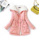 Winter Cotton Coat Women Slim Snow Outwear Medium-long Wadded Jacket Thick Cotton Padded Warm Cotton