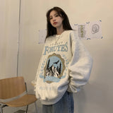 Vintage Mountains Graphic Oversized Sweatshirt-Outfit