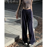 4Xl Striped Sweatpants Women Harajuku Casual Wide Leg Pants Streetwear Oversized Joggers High Waist Baggy Sports