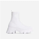 2022 spring New Couple Socks Shoes Women Thick-soled Casual Large Size Net Red Knitted Short Boots Women platform