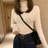Women Pullover Sweater Soft Slim Elastic Autumn Knitted Jumper Fashion Long Sleeve Korean Ladies Top New