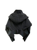 Women Loose Black Jacket 2023 Fall Winter Clothes Women Streetwear Long Sleeve Patchwork Coat Casual Fashion Hooded Down