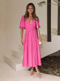 Summer Advanced Sense Vacation Style Deep V Puff
