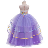 Unicorn Cosplay Girl Dress Party Elegant Flower Lace Long Tutu Formal Ball Gown Princess Baby Dresses 5 7 8 12 14