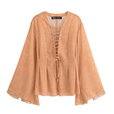 New Lace-Decorated Chiffon Loose Shirt