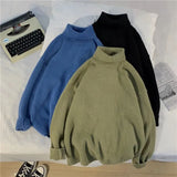 Women Turtleneck Plus Size Letter Embroidery Sweaters Office Lady Winter Long Sleeve Harajuku Couple Pullover Tops