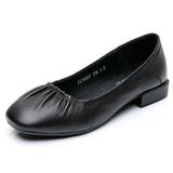 Shoes Soft Comfortable Genuine Leather Shoes Ladies Low Heels Soft Office Lady Work Shoes Slip On Pumps For