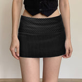 Summer Temperament Commuting Wind Inclined Stripe Bag Hip Skirt Niche Wind High-Waist A Word Version Sexy Short