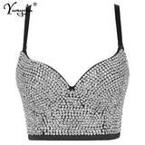 Handmade Sequin halter bustier corset crop top women summer indie tank party y2k top clubwear Cropped tube womens tops
