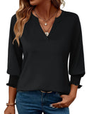 Women's 2025 Fashion Shirt Seven-Sleeve Flower Printed Casual Shirt Summer