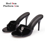 Women's Sandals slippers 2022 Summer New Style Fashion Thick-soled Solid Color Red Outdoor Slippers High Heels 9cm Pumps
